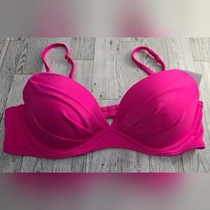 smart & sexy Hot Pink Padded Bikini Top with Removable Straps